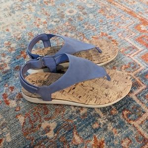 Naturalizer Women's 8.5 Meghan Blue Thong Sandals Shoes Medium Faux Leather